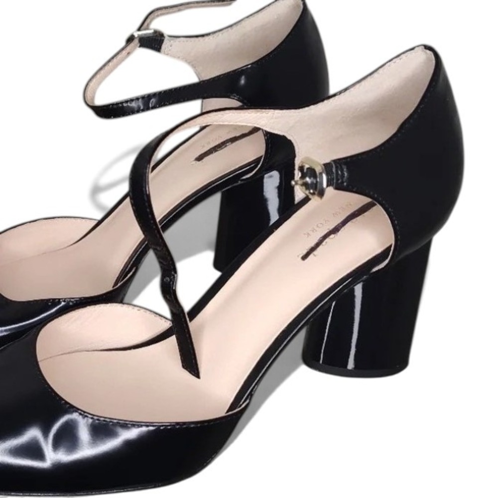 Kate Spade New York Serene Black Patent Leather Block Heel Mary Jane Pumps 7M - Picture 5 of 12